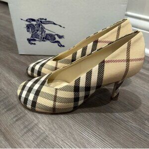 Burberry Check Logo Baby Pump 55MM Heels NWT